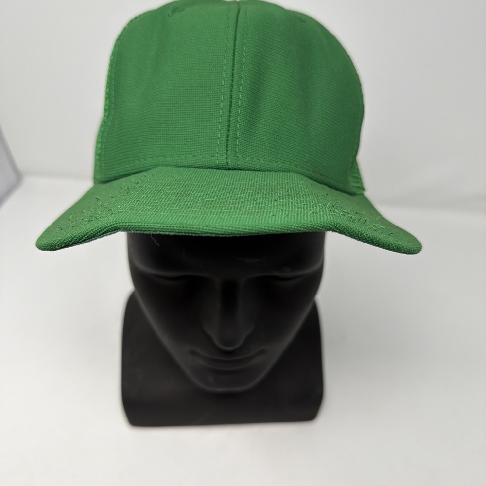 Vintage New Era Trucker Hat‎ Blank Green Snapback USA Made Dupont Visor
